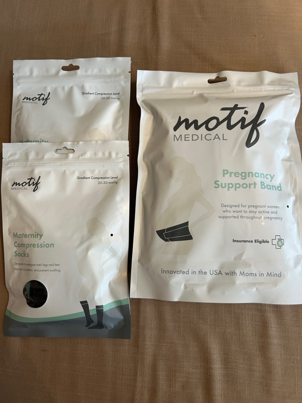 NWT Motif Medical Pregnancy Support Band & Maternity Compression Socks